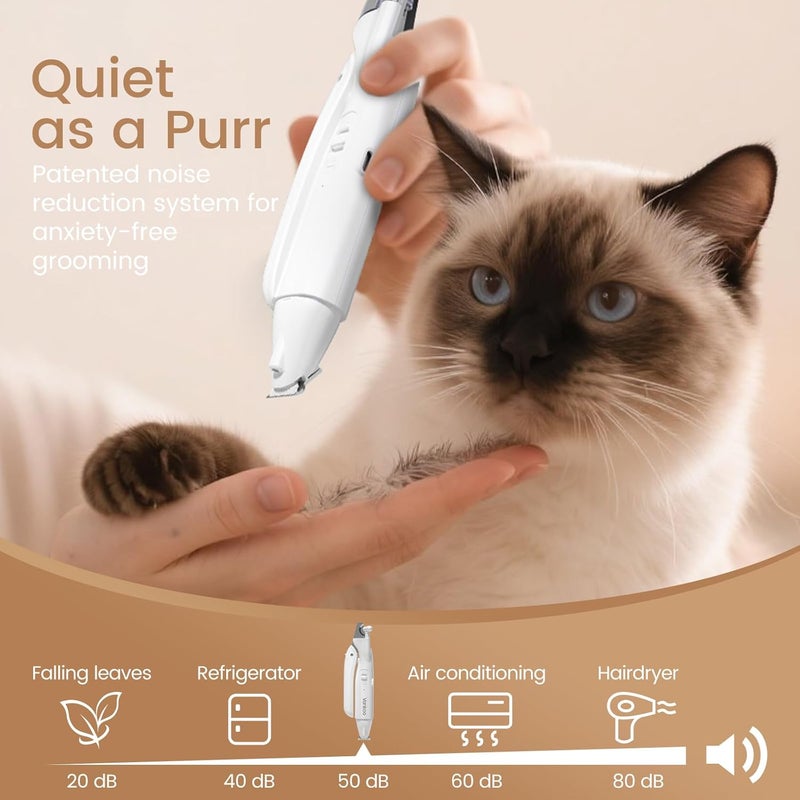 Vankoo 2 in 1 Dog & Cat Nail Clippers & Trimmers with LED Lights, Splash Guard - Pet Hair Trimmer for Around Paws, Ear, Eye,Face, Rump Rechargeable & IPX7 Waterproof Grooming Supplies for Dog, Cat - Image 3